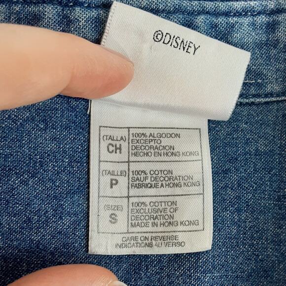 Vintage 90s Disney Mickey Minnie Embroidered Button Down Shirt Short Sleeve Sz S - Picture 8 of 12